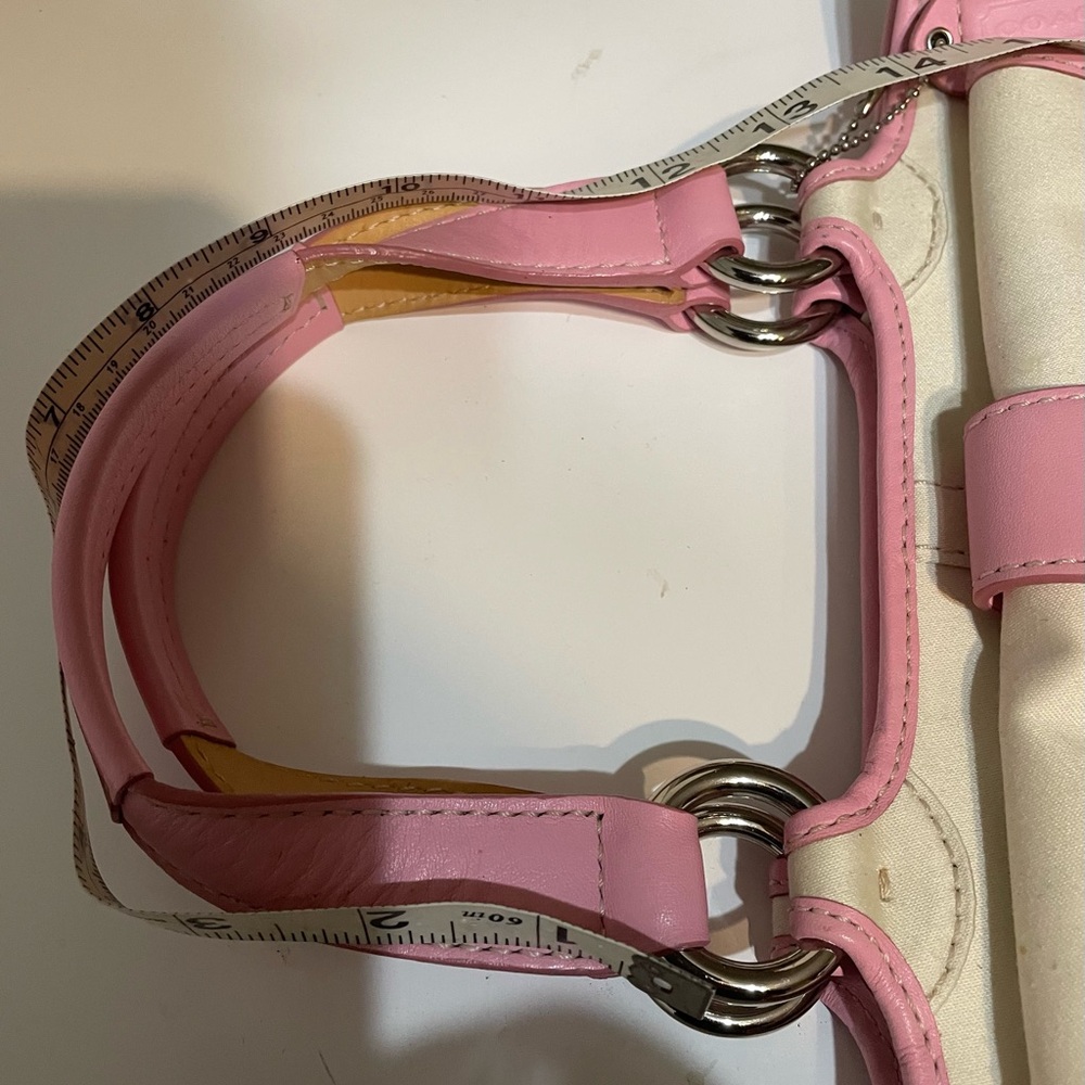 Pink and Cream Women's Handbag - Picture 9 of 13